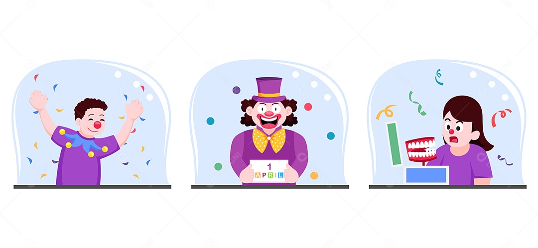 Ilustração do Dia da Mentira 01 de Abril Vetor EPS