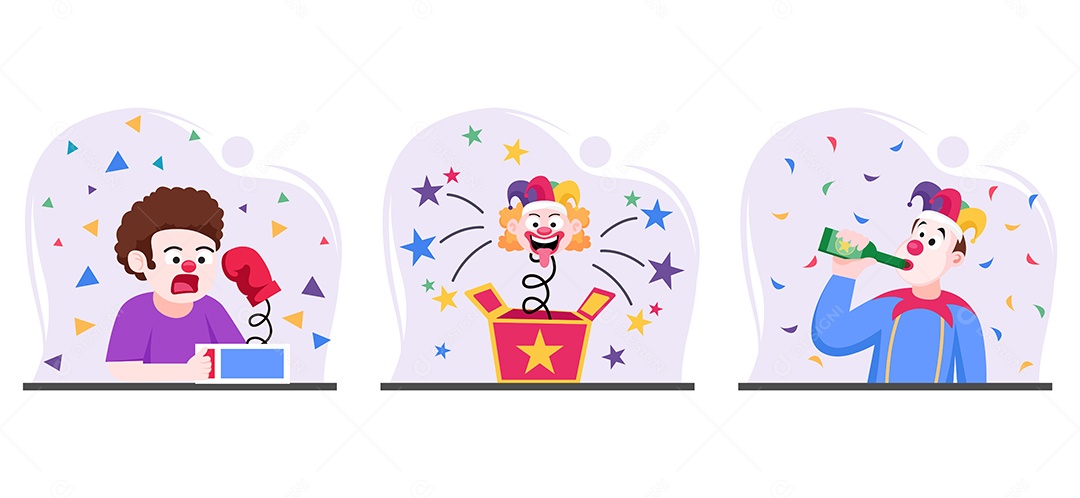 Ilustração do Dia da Mentira 01 de Abril Vetor EPS