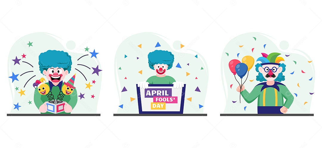 Ilustração do Dia da Mentira 01 de Abril Vetor EPS