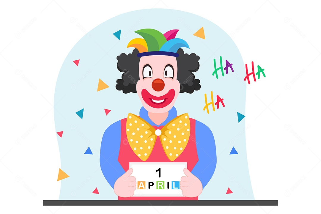 Ilustração do Dia da Mentira 01 de Abril Vetor EPS