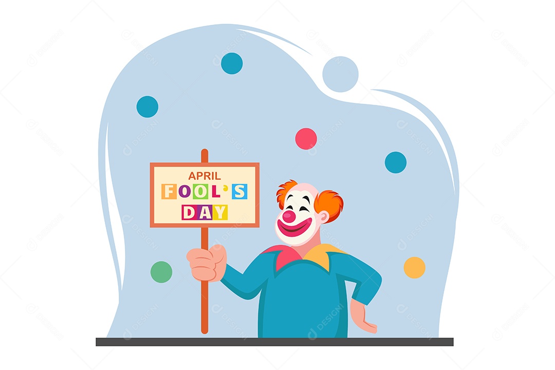 Ilustração do Dia da Mentira 01 de Abril Vetor EPS