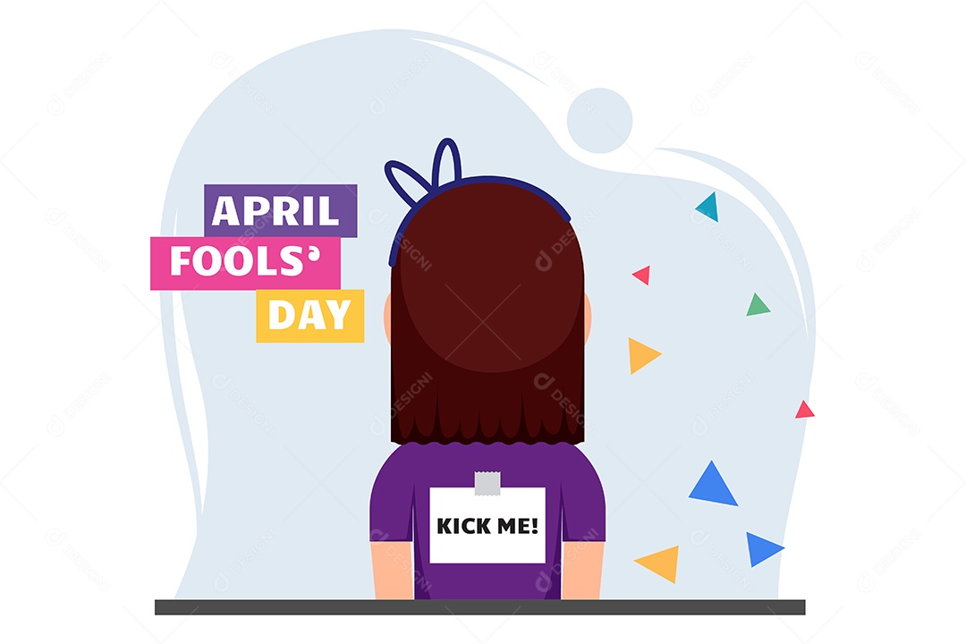 Ilustração do Dia da Mentira 01 de Abril Vetor EPS