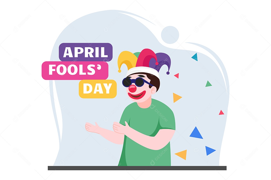 Ilustração do Dia da Mentira 01 de Abril Vetor EPS