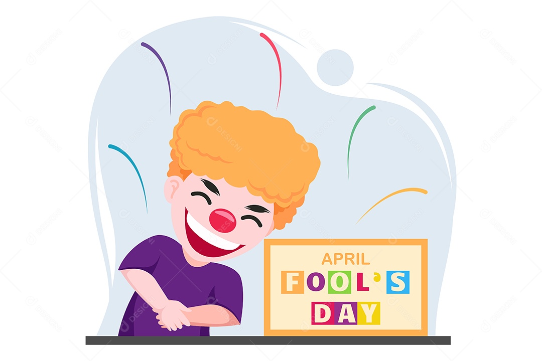 Ilustração do Dia da Mentira 01 de Abril Vetor EPS