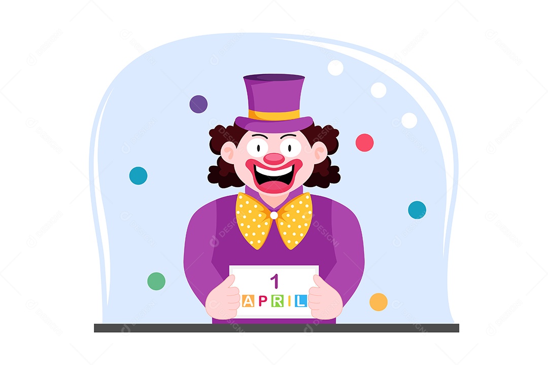 Ilustração do Dia da Mentira 01 de Abril Vetor EPS