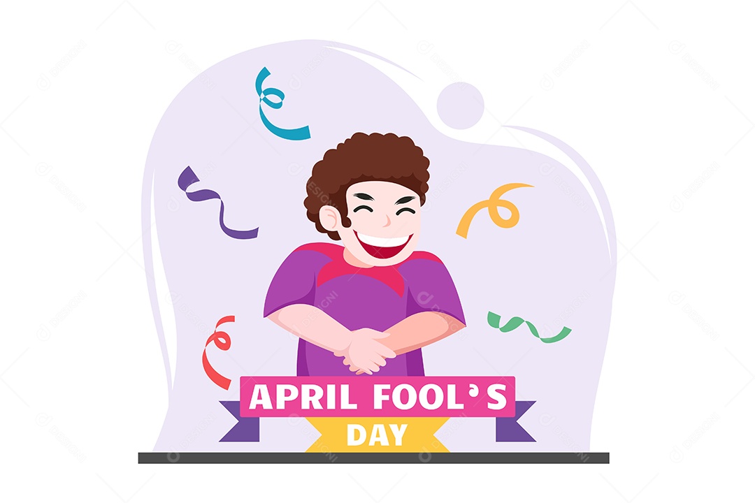 Ilustração do Dia da Mentira 01 de Abril Vetor EPS