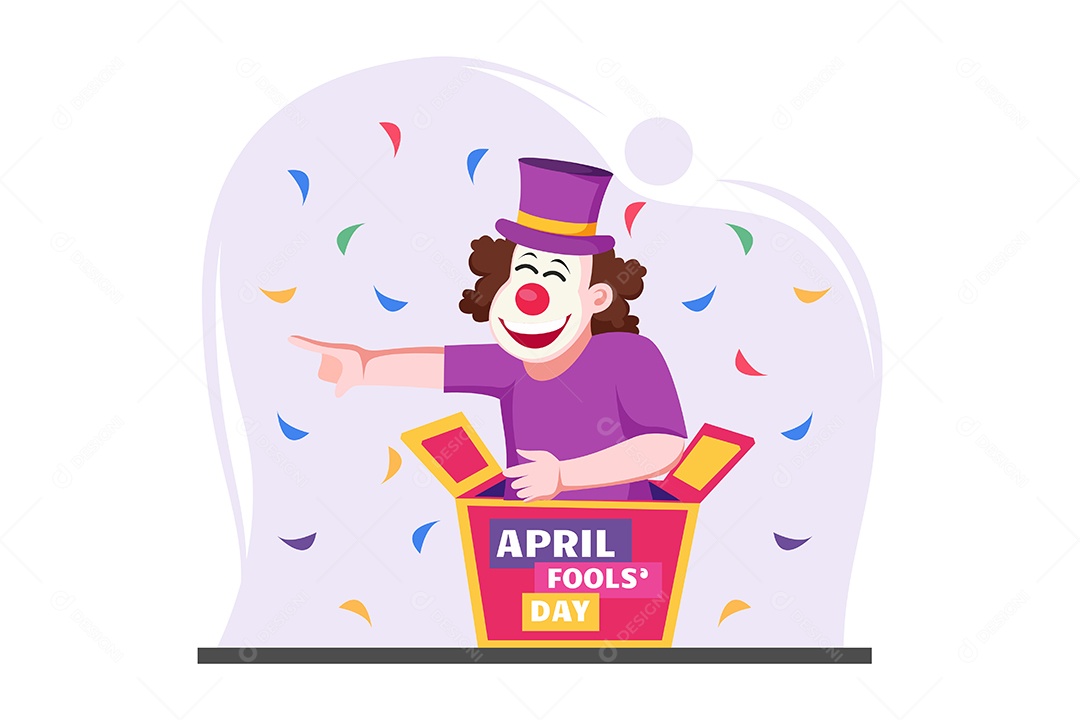 Ilustração do Dia da Mentira 01 de Abril Vetor EPS