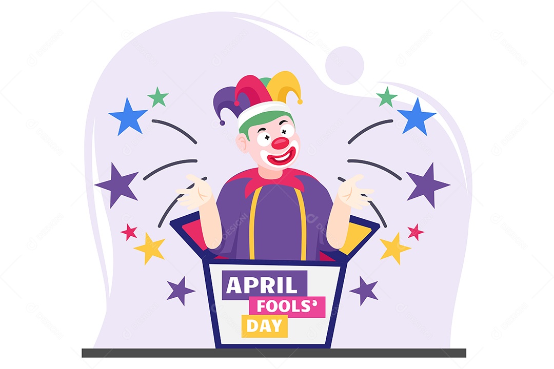 Ilustração do Dia da Mentira 01 de Abril Vetor EPS
