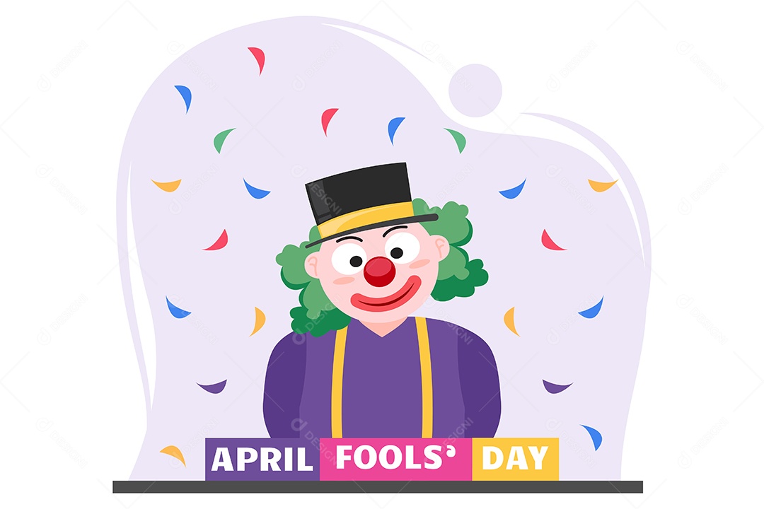 Ilustração do Dia da Mentira 01 de Abril Vetor EPS