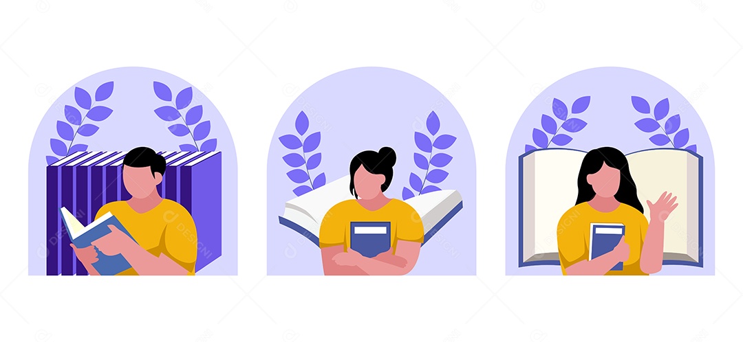 Ilustração do Dia Mundial do Livro Vetor EPS