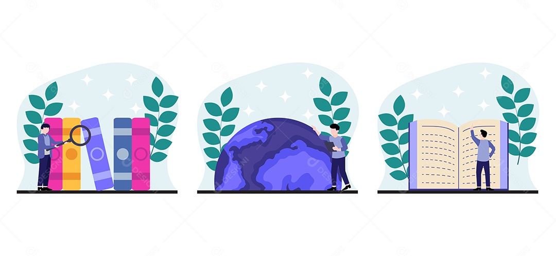 Ilustração do Dia Mundial do Livro Vetor EPS