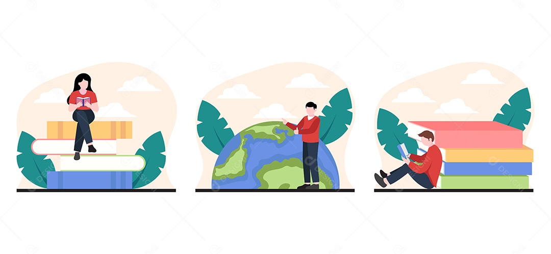 Ilustração do Dia Mundial do Livro Vetor EPS