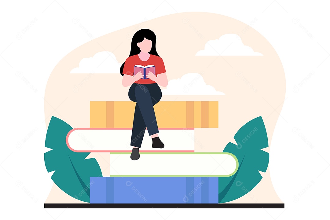 Ilustração do Dia Mundial do Livro Vetor EPS