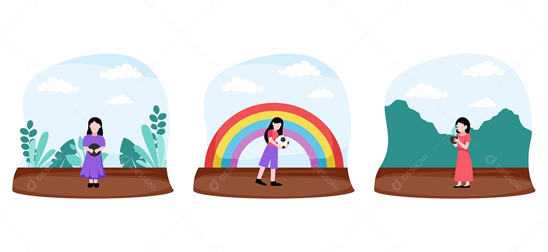 Ilustração do Dia das Crianças Vetor EPS