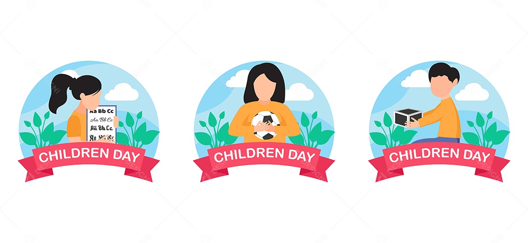 Ilustração do Dia das Crianças Vetor EPS