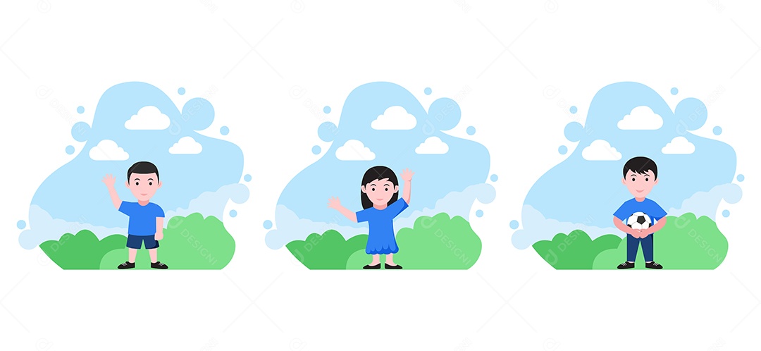 Ilustração do Dia das Crianças Vetor EPS