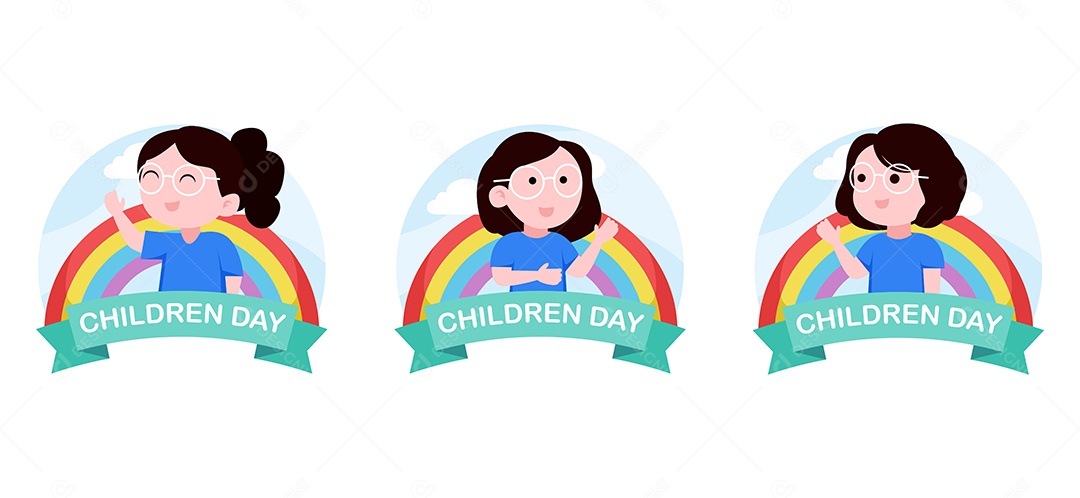 Ilustração do Dia das Crianças Vetor EPS