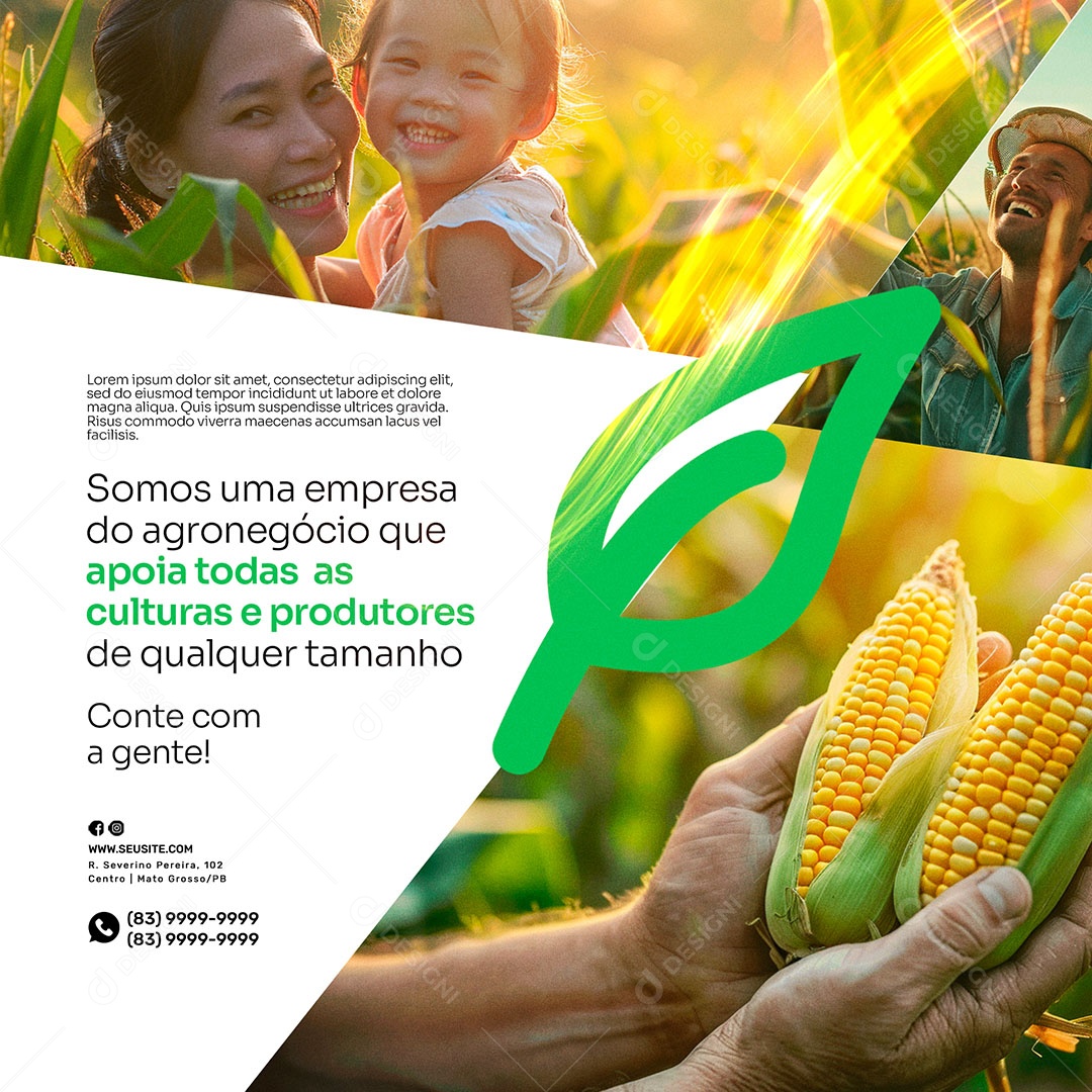 Agronegócio Apoia Todas as Culturas e Produtores Social Media PSD Editável