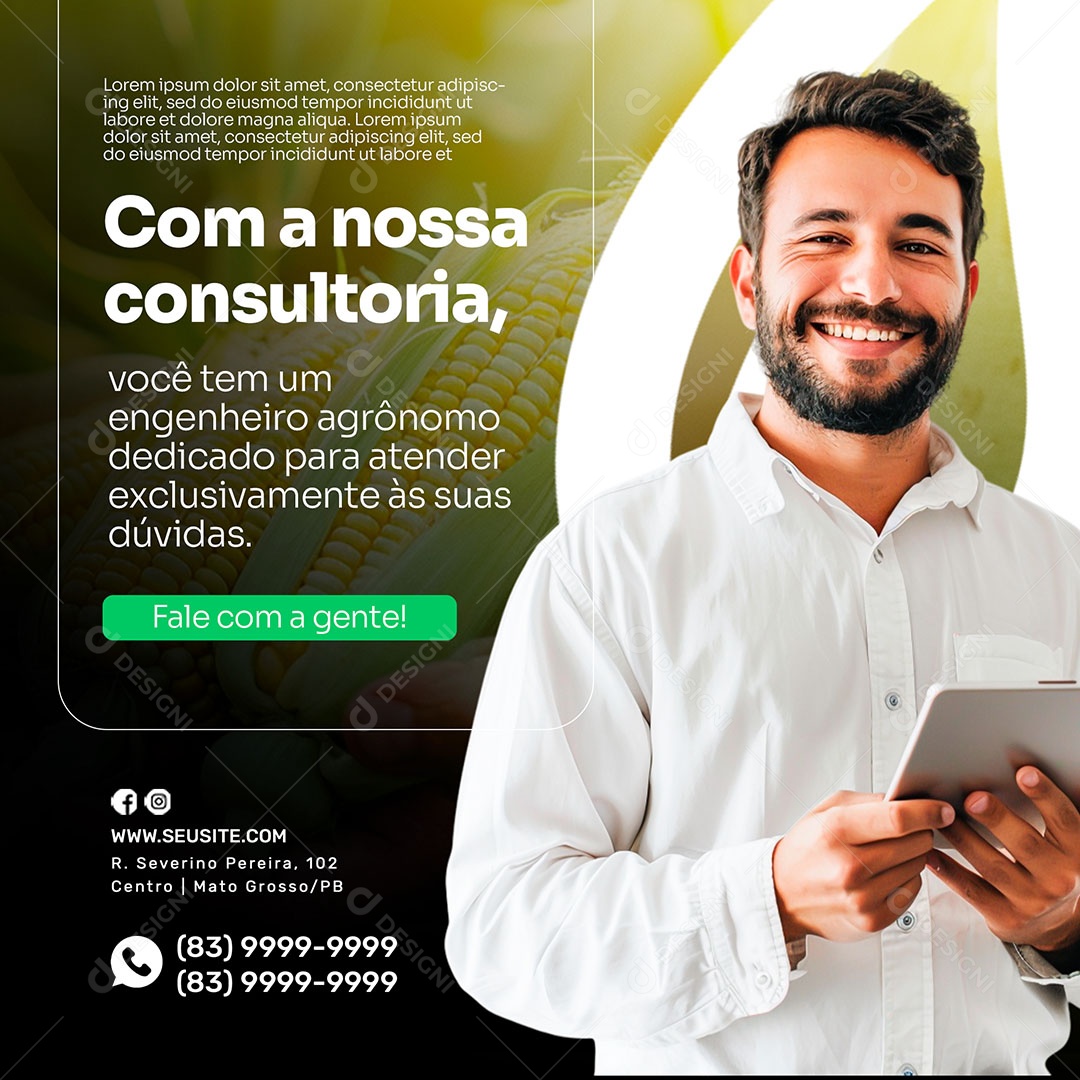 Agronegócio Com a Nossa Consultoria Social Media PSD Editável