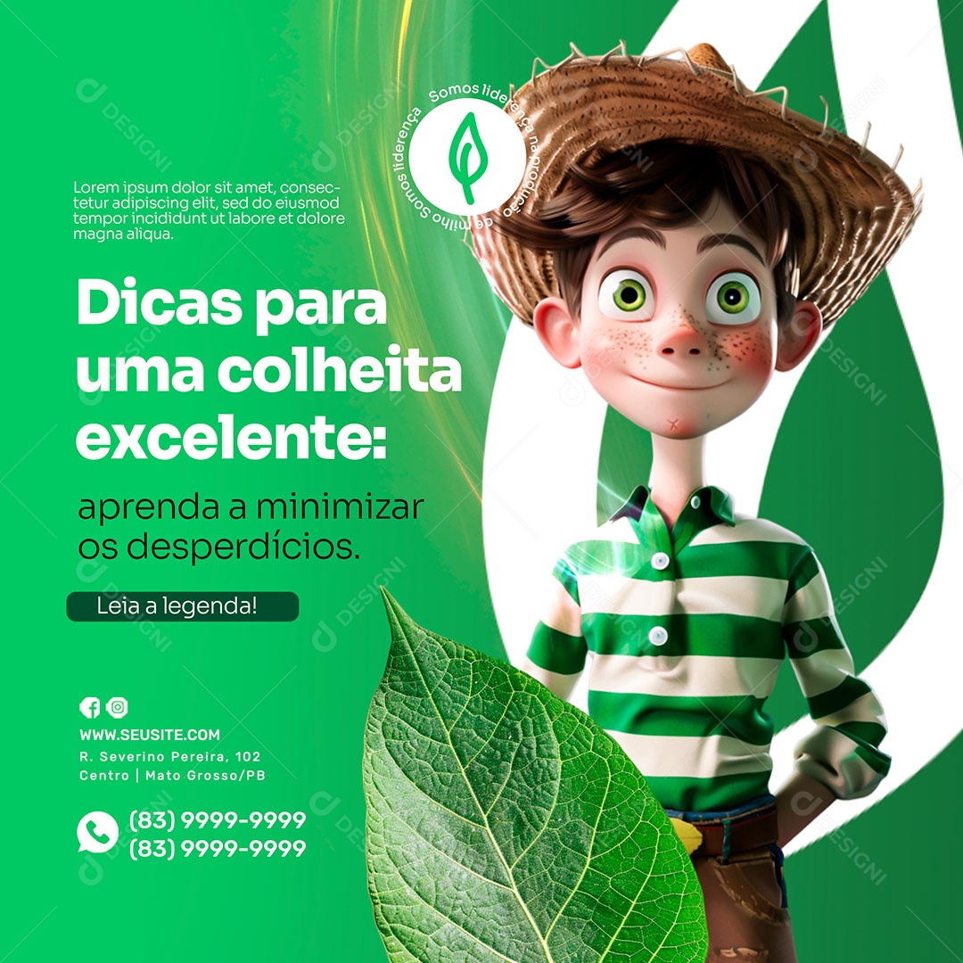 Agronegócio Dicas Para Uma Colheita Excelente Social Media PSD Editável