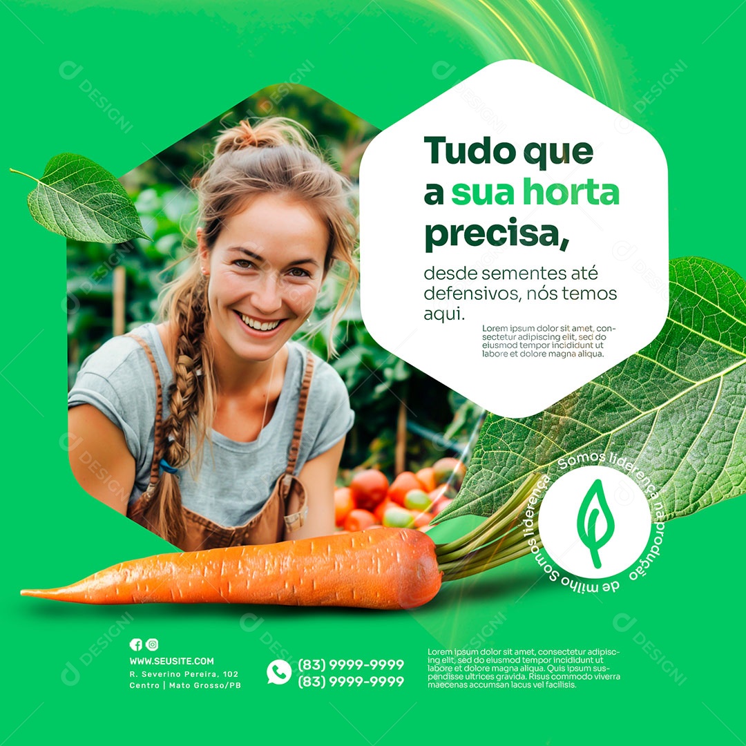 Agronegócio Tudo Que a Sua Horta Precisa Social Media PSD Editável