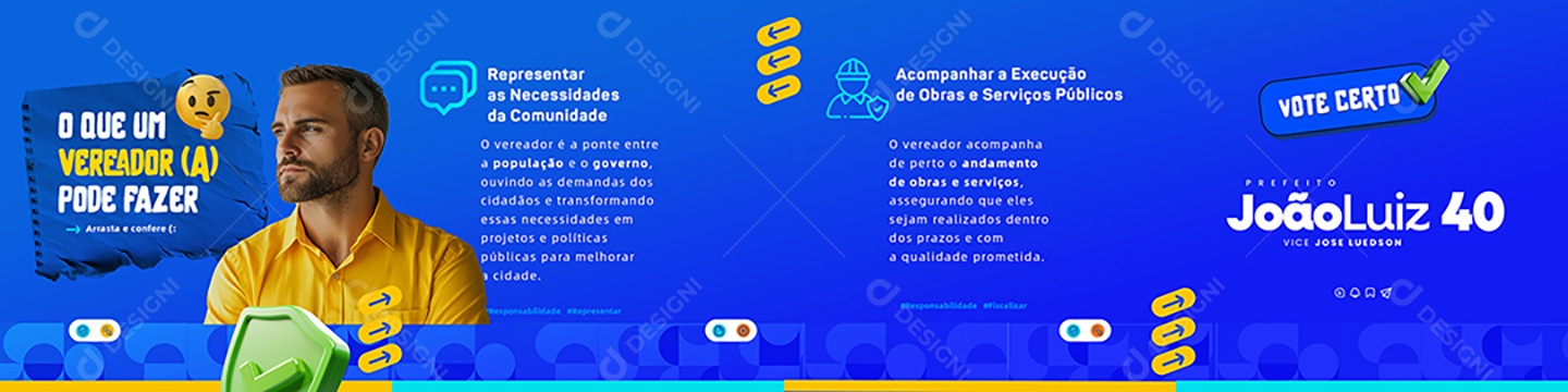 Carrossel de Política Vereador e suas Propostas Social Media PSD Editável