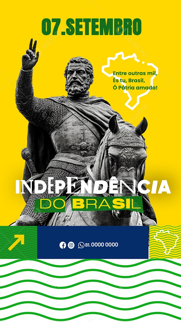 Dia da Independência do Brasil 07 de Setembro Social Media PSD Editável