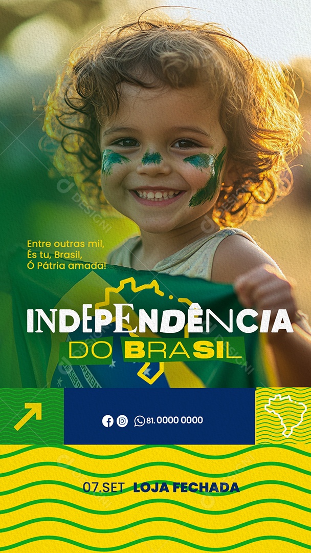 Story Independência do Brasil 07 de Setembro Loja Fechada Social Media PSD Editável