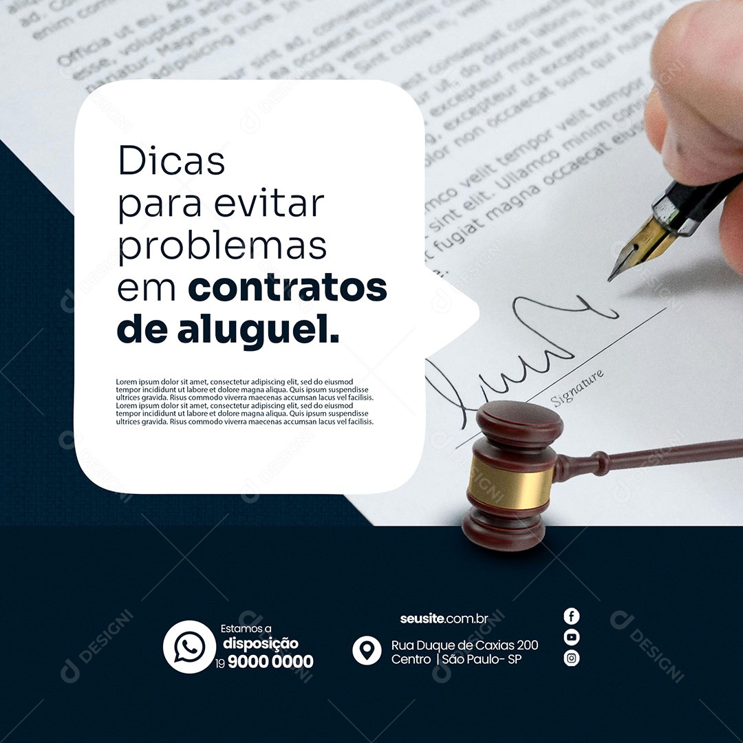 Advocacia Dicas Para Evitar Problemas Social Media PSD Editável