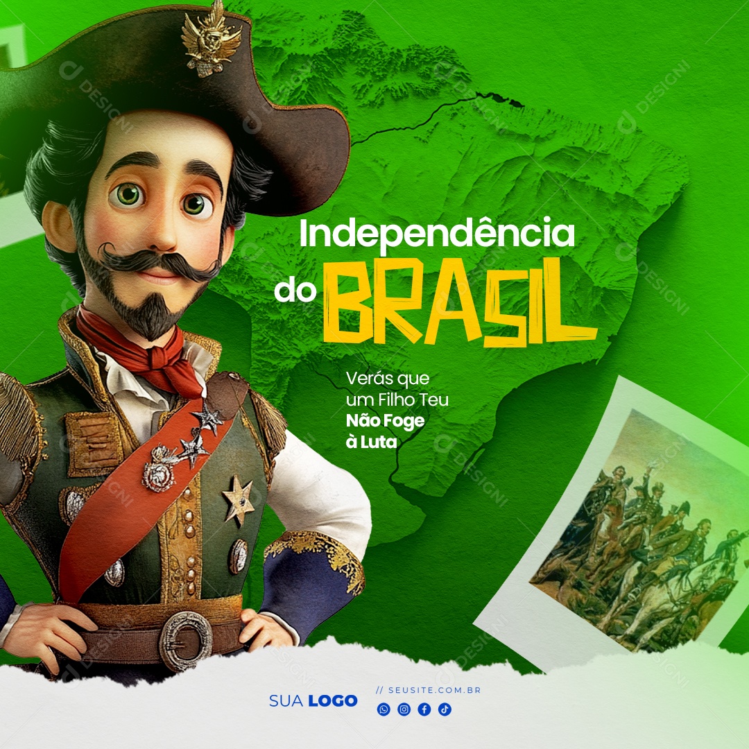Dia da Independência do Brasil 07 de Setembro Social Media PSD Editável