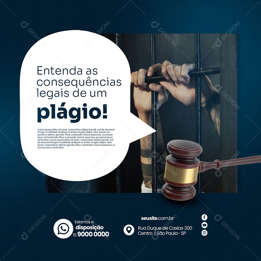 Advocacia Entenda as Consequências Legais de Um Plágio Social Media PSD Editável