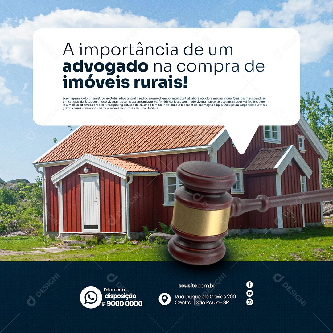 Advocacia A Importância de Um Advogado Social Media PSD Editável