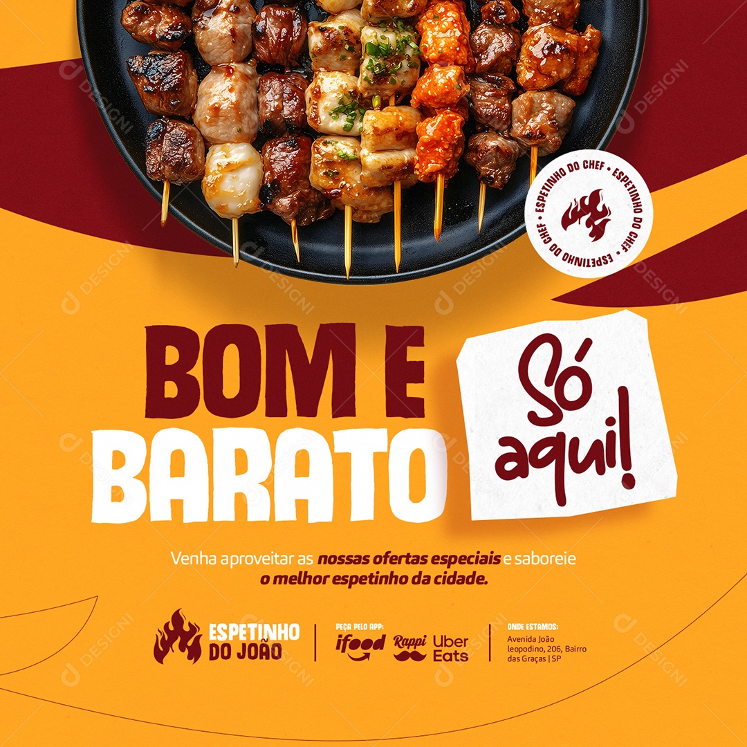 Bom e Barato só Aqui Social Media PSD Editável