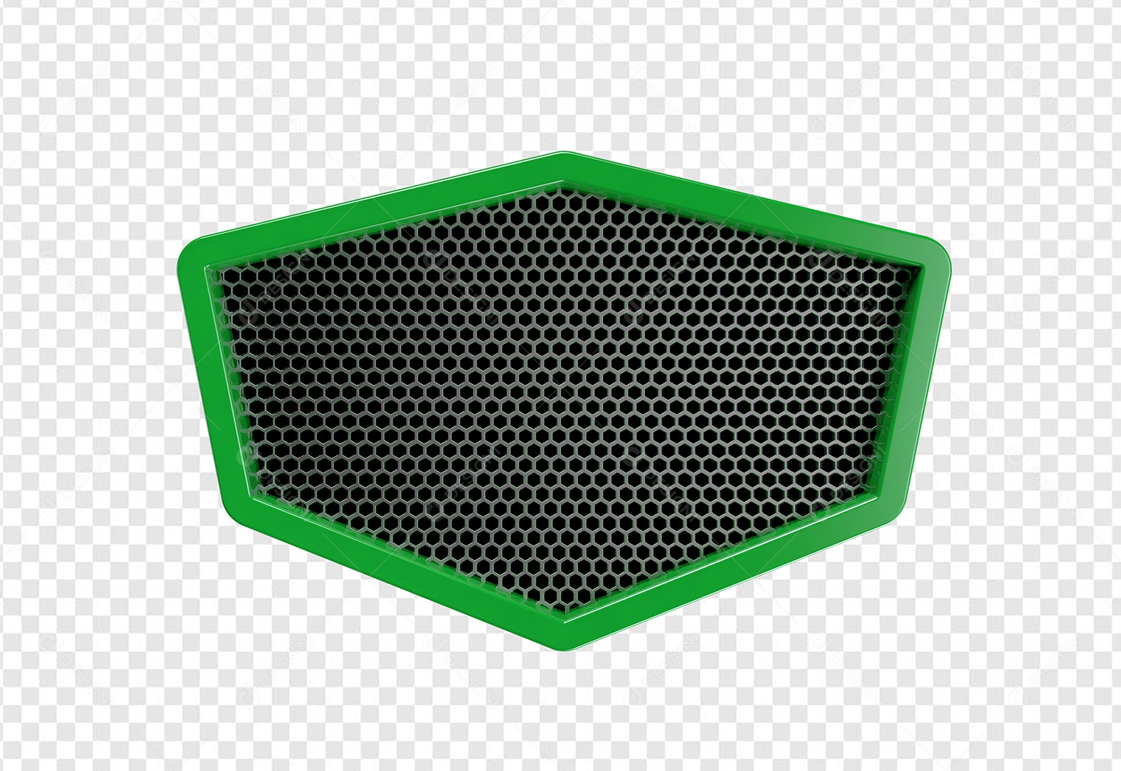 Painel Com Grade Verde 3D Elemento para Composição PSD