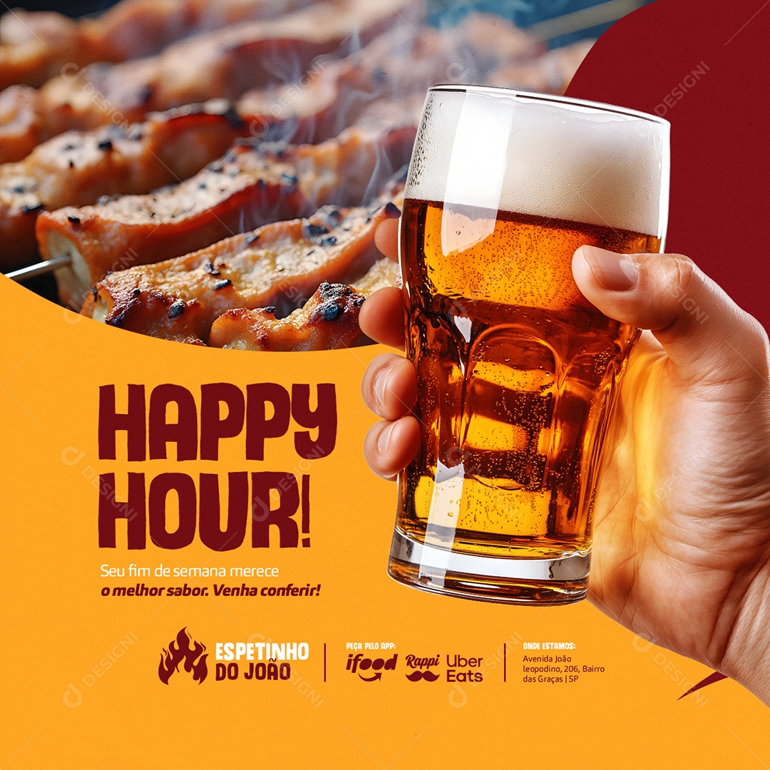 Happy Hour seu Fim de Semana Merece Social Media PSD Editável