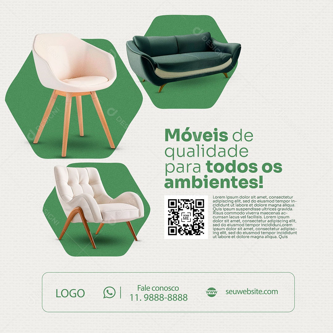 Loja de Móveis de Qualidade Para todos os Ambientes Social Media PSD Editável