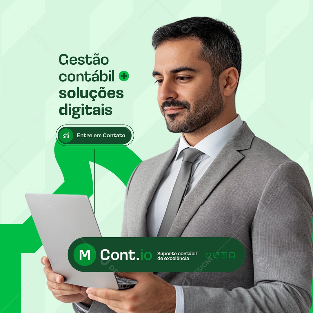 Gestão Contábil Soluções Digitais Social Media PSD Editável