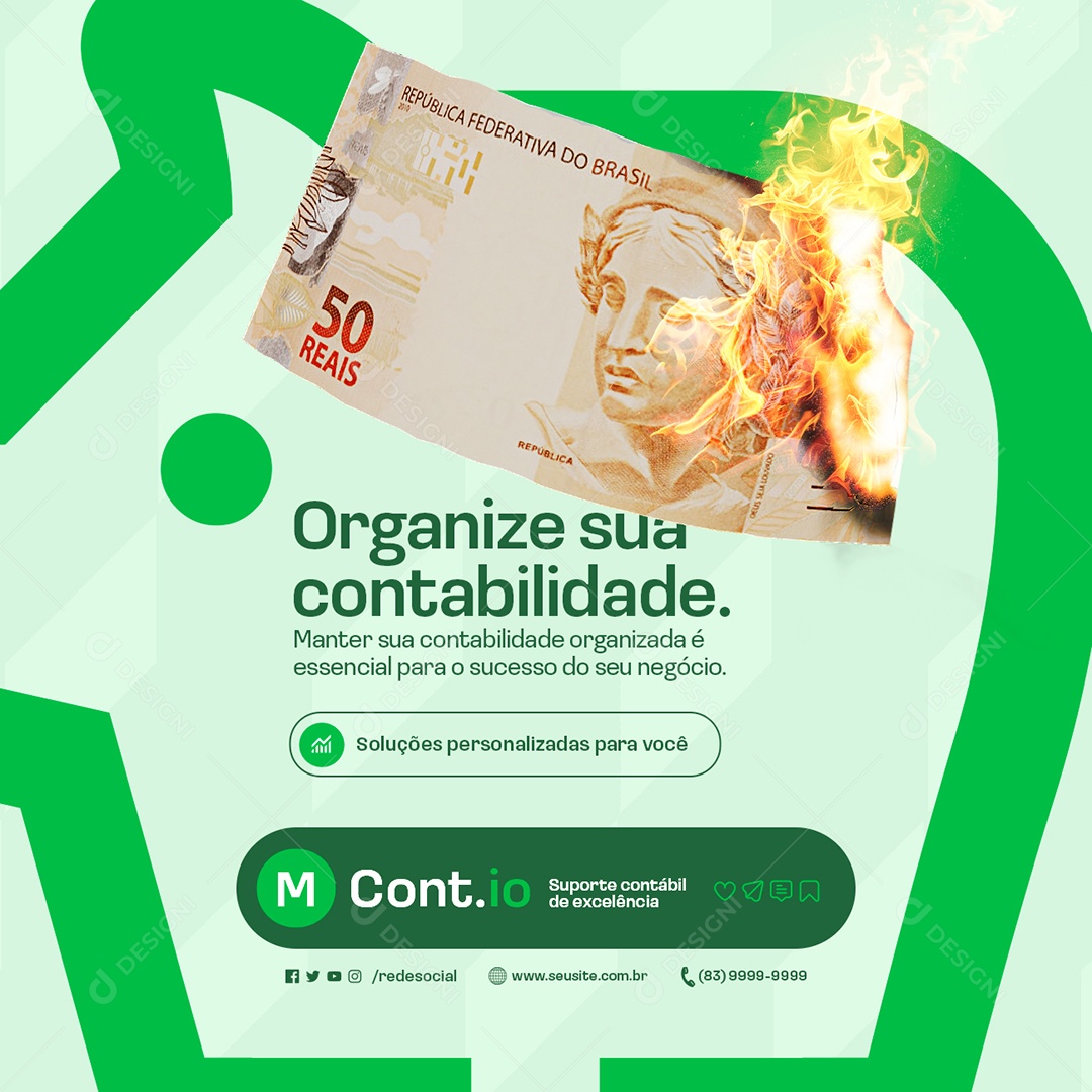 Organize sua Contabilidade Social Media PSD Editável