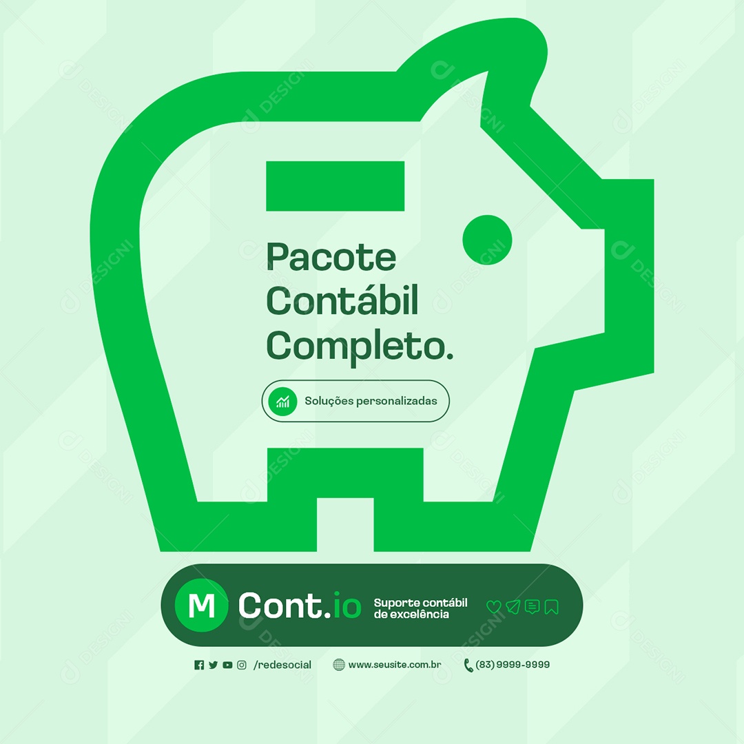 Pacote Contábil Completo Social Media PSD Editável