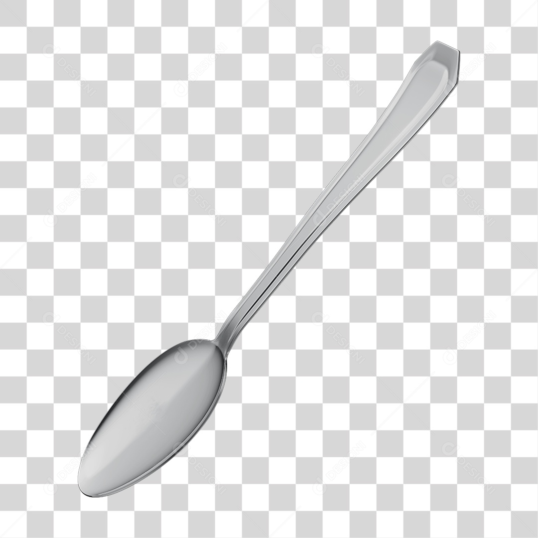 Talher Colher de Aço Inoxidável para Composição PNG Transparente