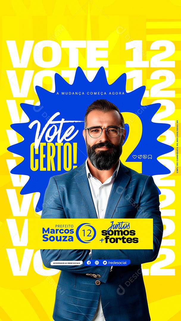Story Política Vote Certo Social Media PSD Editável