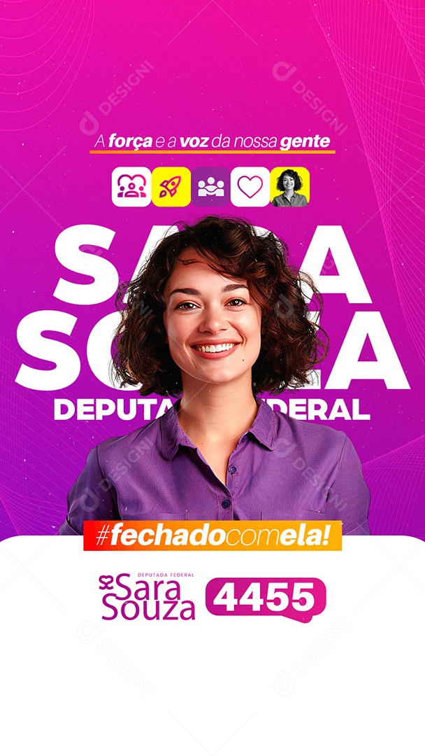 Story Política Fechado com Ela Social Media PSD Editável