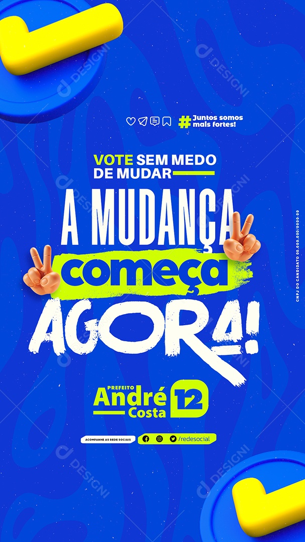 Story Política Vote sem Medo de Mudar Social Media PSD Editável