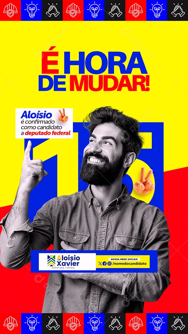 Story Política é Hora de Mudar Social Media PSD Editável