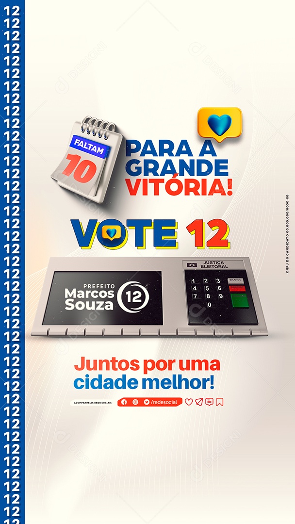 Story Política Faltam 10 Dias para a Grande Vitória Social Media PSD Editável