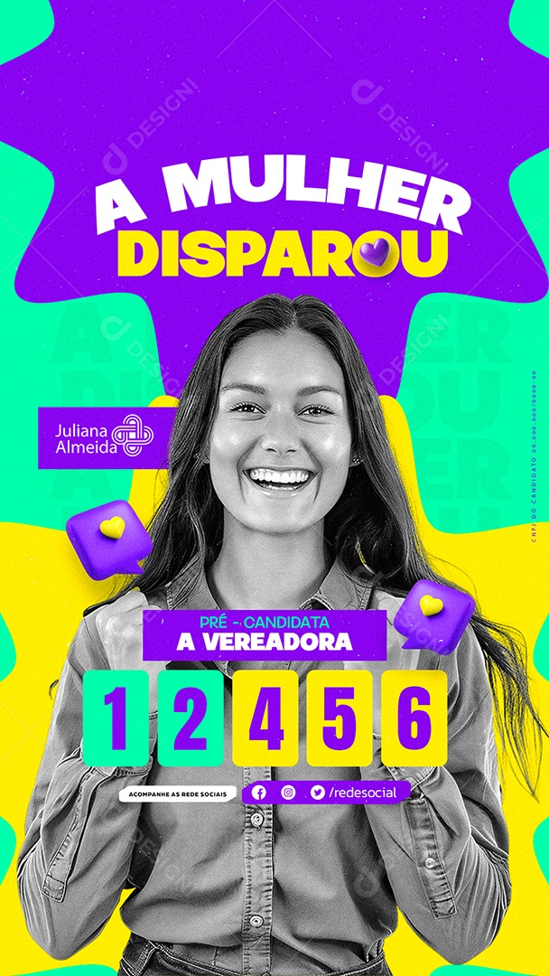 Story Política a Mulher Disparou Social Media PSD Editável