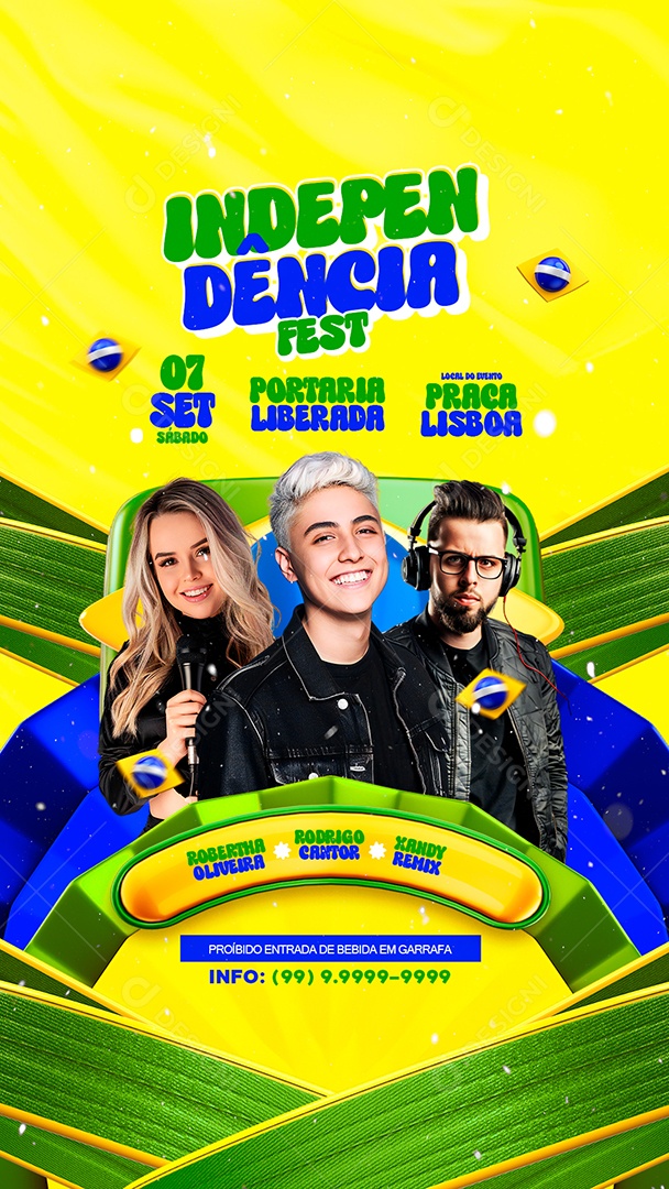 Flyer Story Independência Fest Social Media PSD Editável