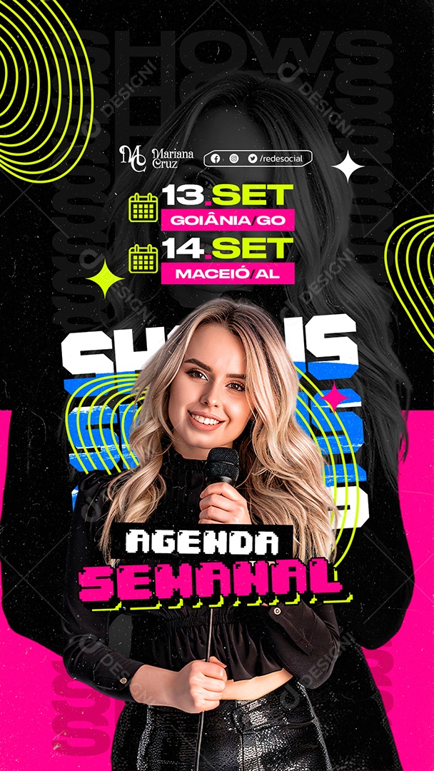 Flyer Story Agenda Semanal Social Media PSD Editável