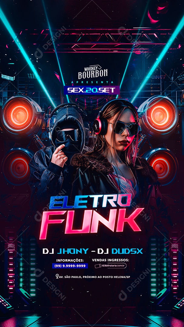 Flyer Stoty Eletro Funk Social Media PSD Editável