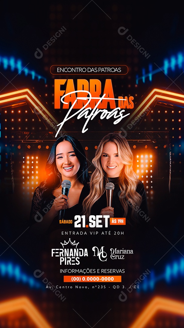 Flyer Story Farra das Patroas Social Media PSD Editável